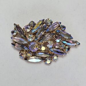 Two Aurora Borealis Cluster Brooches